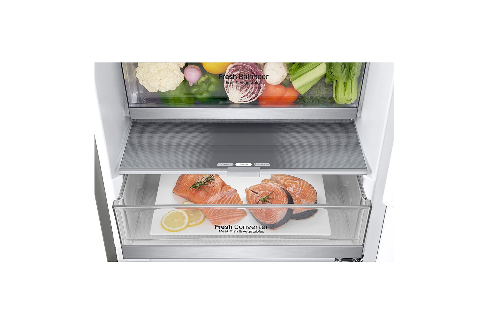 LG ﻿Kombinovaná chladnička | C (v rozsahu A až G) | Hrubý objem 419 l | 172 kWh/rok | LG Lineární kompresor | Multi Air Flow | Smart Diagnosis™ | Door cooling, GBB72SAVCN