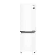 Čelní pohled na &#xfeff;Kombinovaná chladnička | D (v rozsahu A až G) | Hrubý objem 419 l | 215 kWh/rok | LG Lineární invertorový kompresor | LG Total No Frost | Multi Air Flow | Fresh Balancer | Fresh Converter | Smart Diagnosis™ | Door cooling™ GBB72SWEFN