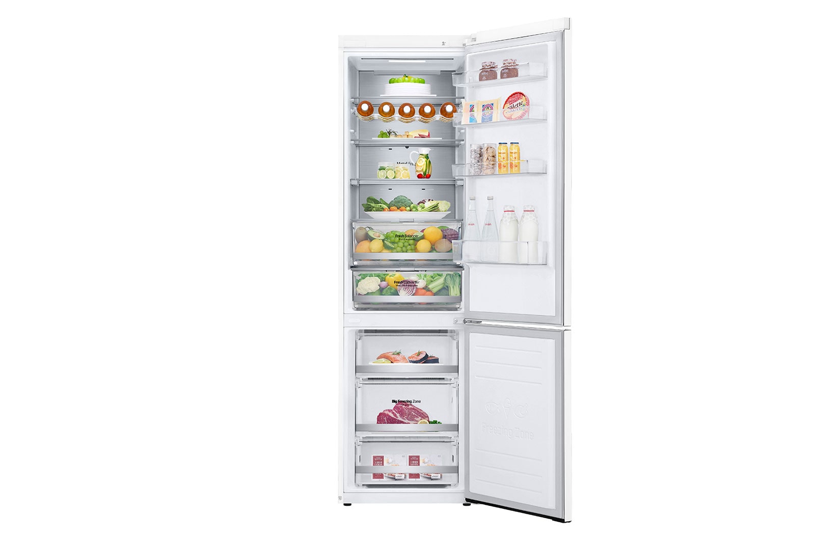 LG Kombinovaná chladnička LG | C | 384 l | Smart invertorový kompresor |DoorCooling+™|Bílá, GBB72SWUCN1