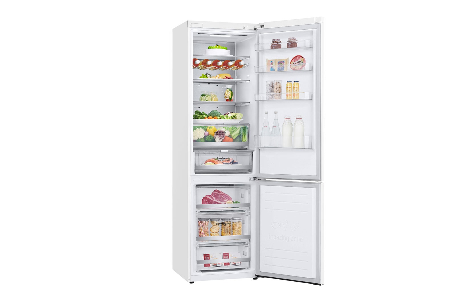 LG Kombinovaná chladnička LG | C | 384 l | Smart invertorový kompresor |DoorCooling+™|Bílá, GBB72SWUCN1