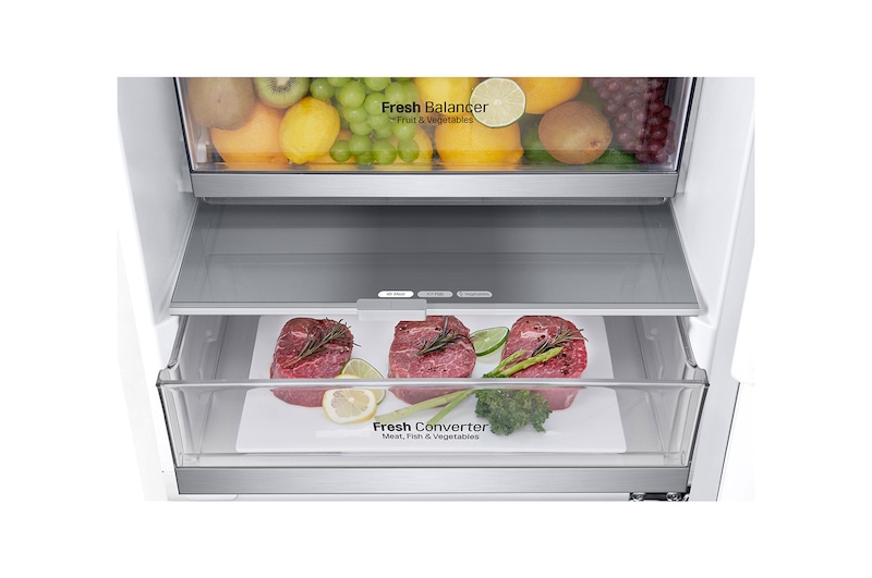 LG Kombinovaná chladnička LG | C | 384 l | Smart invertorový kompresor |DoorCooling+™|Bílá, GBB72SWUCN1