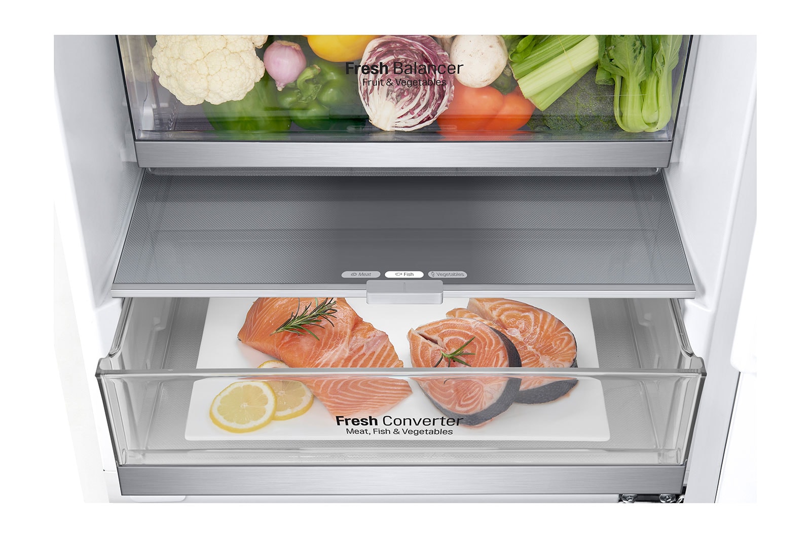 LG ﻿Kombinovaná chladnička LG | C | Smart Invertorový kompresor | DoorCooling+™, GBB72SWVCN1