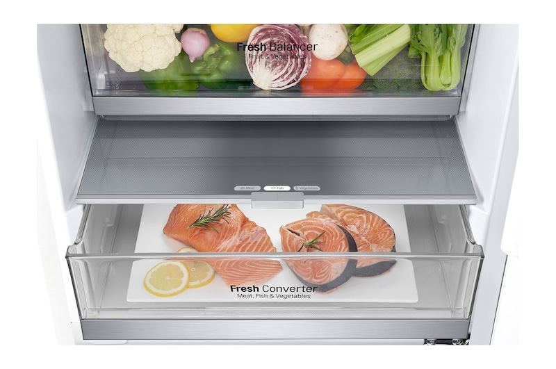 LG ﻿Kombinovaná chladnička LG | C | Smart Invertorový kompresor | DoorCooling+™, GBB72SWVCN1