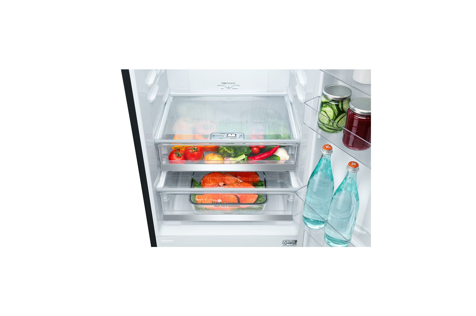 LG Kombinovaná chladnička LG | E | Hrubý objem 394 l |270 kWh/rok | Lineární invertorový kompresor | Multi-Air Flow | ThinQ™ + WiFi, GBB940BMQZT