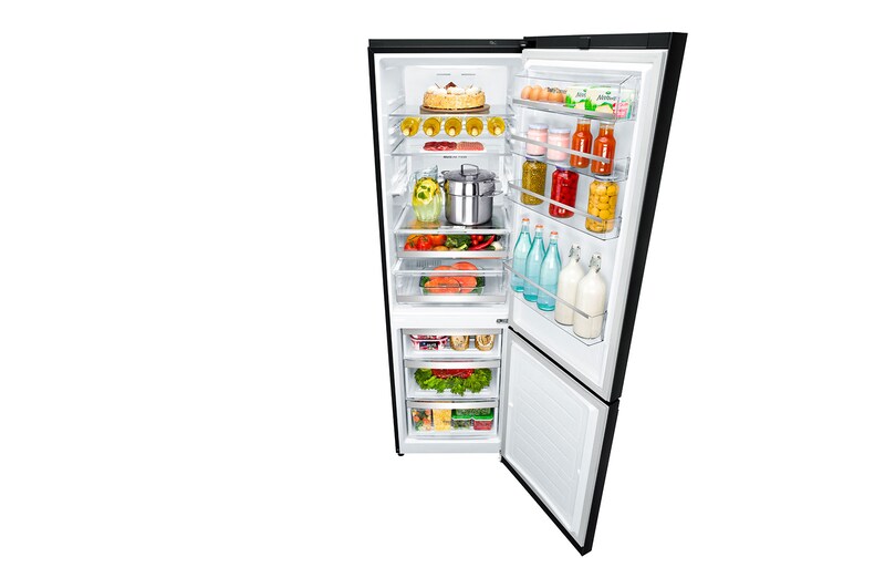 LG Kombinovaná chladnička LG | E | Hrubý objem 394 l |270 kWh/rok | Lineární invertorový kompresor | Multi-Air Flow | ThinQ™ + WiFi, GBB940BMQZT