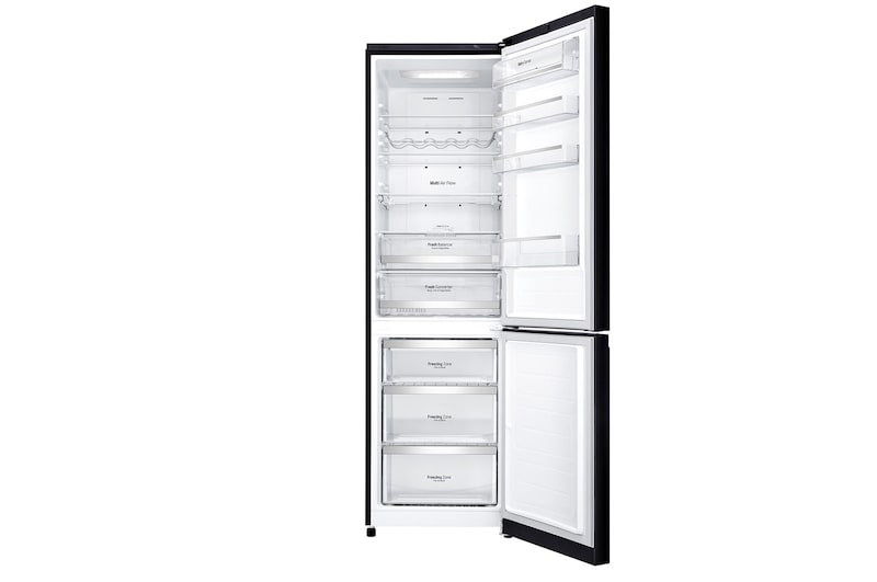 LG Kombinovaná chladnička LG | E | Hrubý objem 394 l |270 kWh/rok | Lineární invertorový kompresor | Multi-Air Flow | ThinQ™ + WiFi, GBB940BMQZT