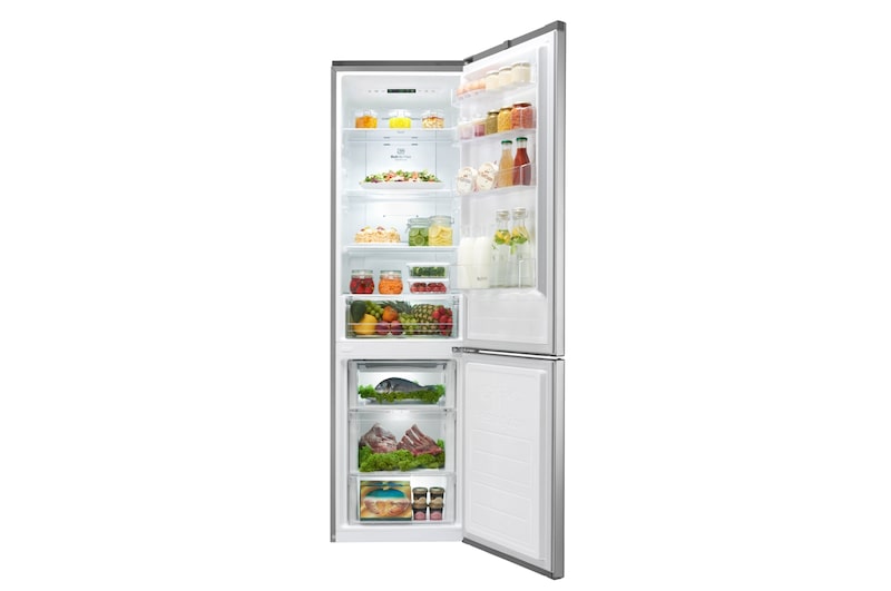 LG Hrubý objem 375 l | 178 kWh/rok | LG Lineární invertorový kompresor | LG Total No Frost | Multi-Air Flow™ | NatureFRESH | Vnitřní LED displej | Smart Diagnosis™, GBP20DSCFS