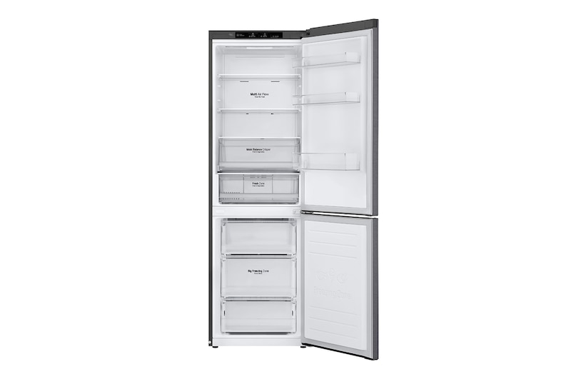 LG Kombinovaná chladnička | D | Hrubý objem 373 l | 214 kWh/rok | LG Lineární invertorový kompresor | LG Total No Frost | DoorCooling+™ | Vnitřní LED displej | Smart Diagnosis™ ﻿, GBP61DSPFN