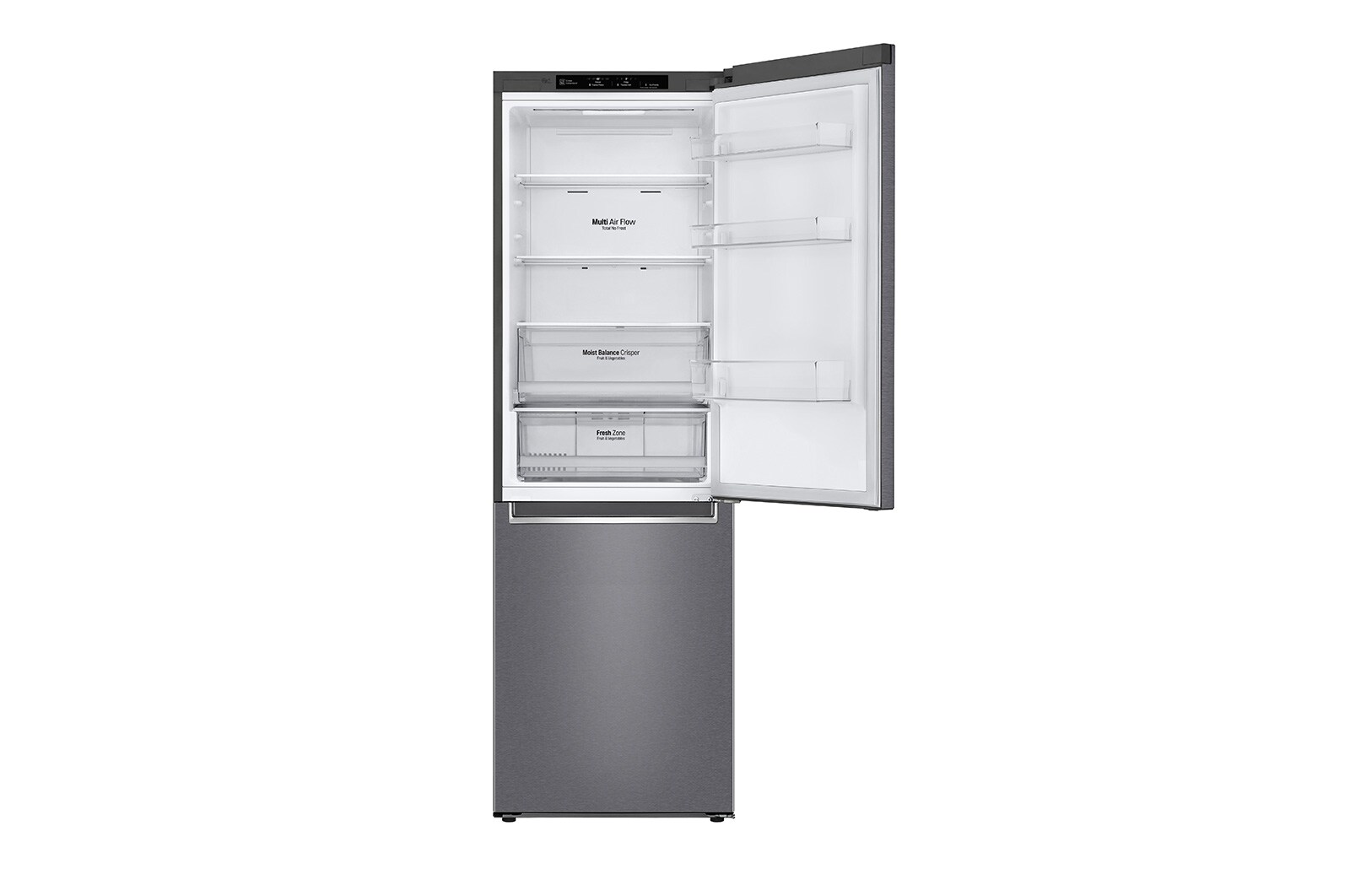 LG Kombinovaná chladnička | D | Hrubý objem 373 l | 214 kWh/rok | LG Lineární invertorový kompresor | LG Total No Frost | DoorCooling+™ | Vnitřní LED displej | Smart Diagnosis™ ﻿, GBP61DSPFN