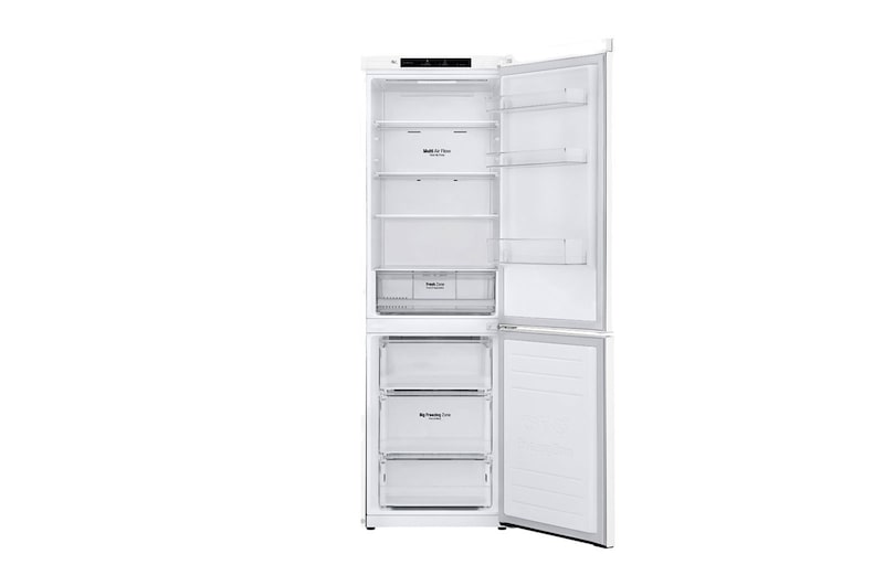 LG ﻿Kombinovaná chladnička | D | Hrubý objem 373 l | 214 kWh/rok | LG Lineární invertorový kompresor | Multi Air Flow™ | Smart Diagnosis™ | Door cooling™, GBP61SWPFN