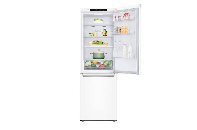LG ﻿Kombinovaná chladnička | D | Hrubý objem 373 l | 214 kWh/rok | LG Lineární invertorový kompresor | Multi Air Flow™ | Smart Diagnosis™ | Door cooling™, GBP61SWPFN