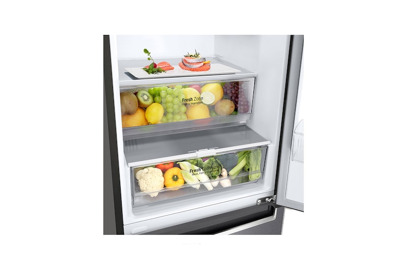LG Kombinovaná chladnička | C (v rozsahu A až G) | Hrubý objem 419 l | 172 kWh/rok | LG Lineární kompresor | Multi Air Flow | Smart Diagnosis™ | Door cooling, GBP62DSNCN