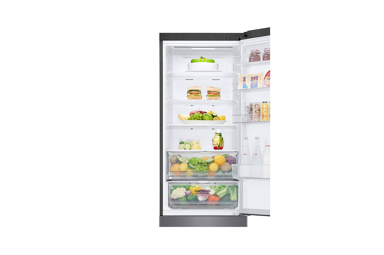 LG ﻿Kombinovaná chladnička | C (v rozsahu A až G) | Hrubý objem 419 l | 172 kWh/rok | LG Lineární kompresor | Multi Air Flow | Smart Diagnosis™ | Door cooling, GBP62DSXCC