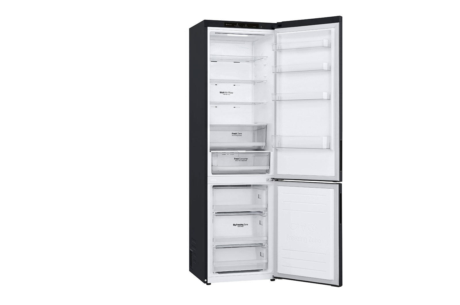 LG Kombinovaná chladnička LG | A | 384 l | Lineární kompresor | DoorCooling+™|Černá/šedá, GBP62MCNAC