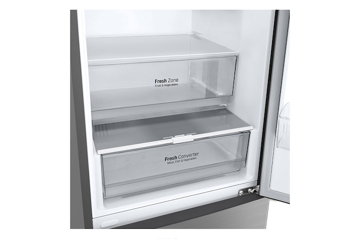 LG Kombinovaná chladnička LG | A | 384 l | Lineární kompresor | DoorCooling+™|Stříbrná, GBP62PZNAC