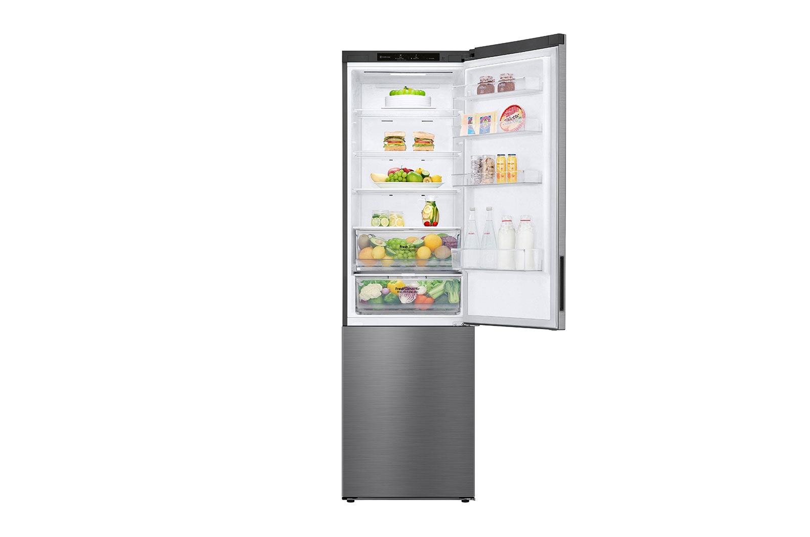 LG Kombinovaná chladnička LG | A | 384 l | Lineární kompresor | DoorCooling+™|Stříbrná, GBP62PZNAC