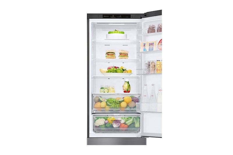 LG Kombinovaná chladnička LG | A | 384 l | Lineární kompresor | DoorCooling+™|Stříbrná, GBP62PZNAC