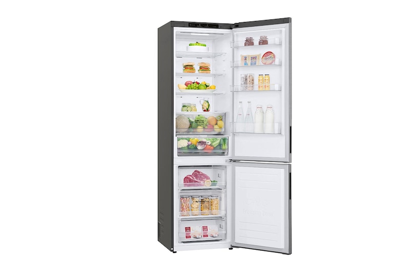 LG Kombinovaná chladnička LG | A | 384 l | Lineární kompresor | DoorCooling+™|Stříbrná, GBP62PZNAC