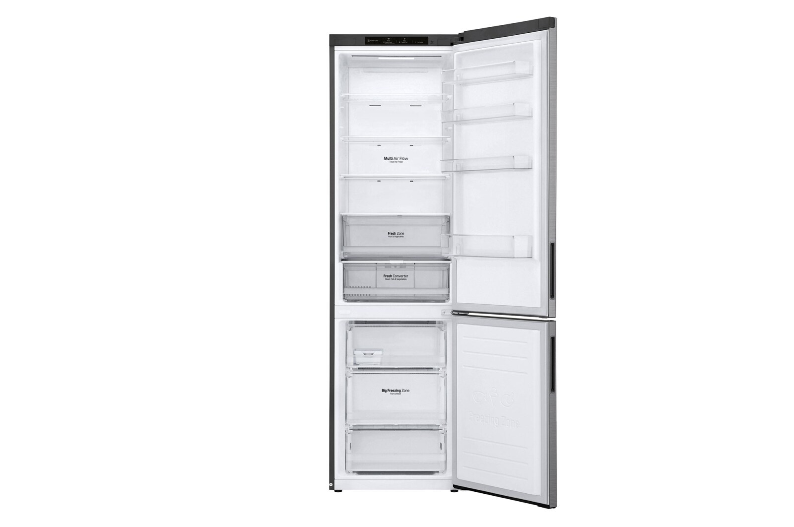 LG Kombinovaná chladnička LG | B | 384 l | Lineární kompresor | DoorCooling+™|Stříbrná, GBP62PZTBC