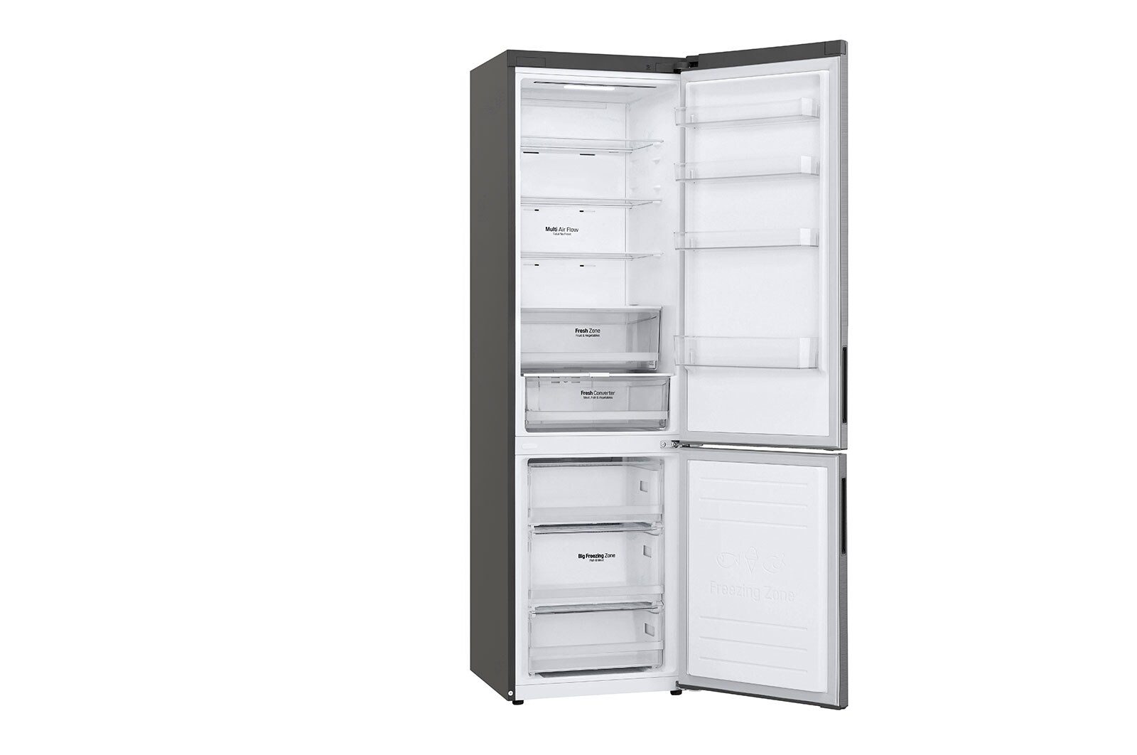 LG Kombinovaná chladnička LG | C | 384 l | Smart invertorový kompresor |Stříbrná, GBP62PZXCC1