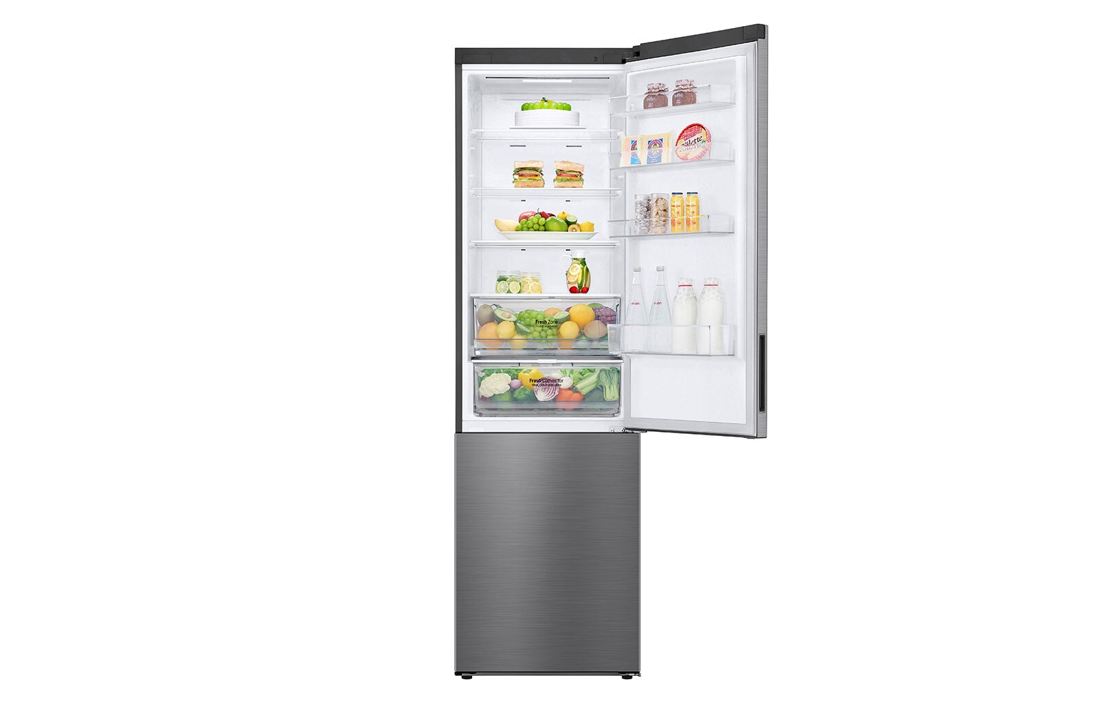 LG Kombinovaná chladnička LG | C | 384 l | Smart invertorový kompresor |Stříbrná, GBP62PZXCC1