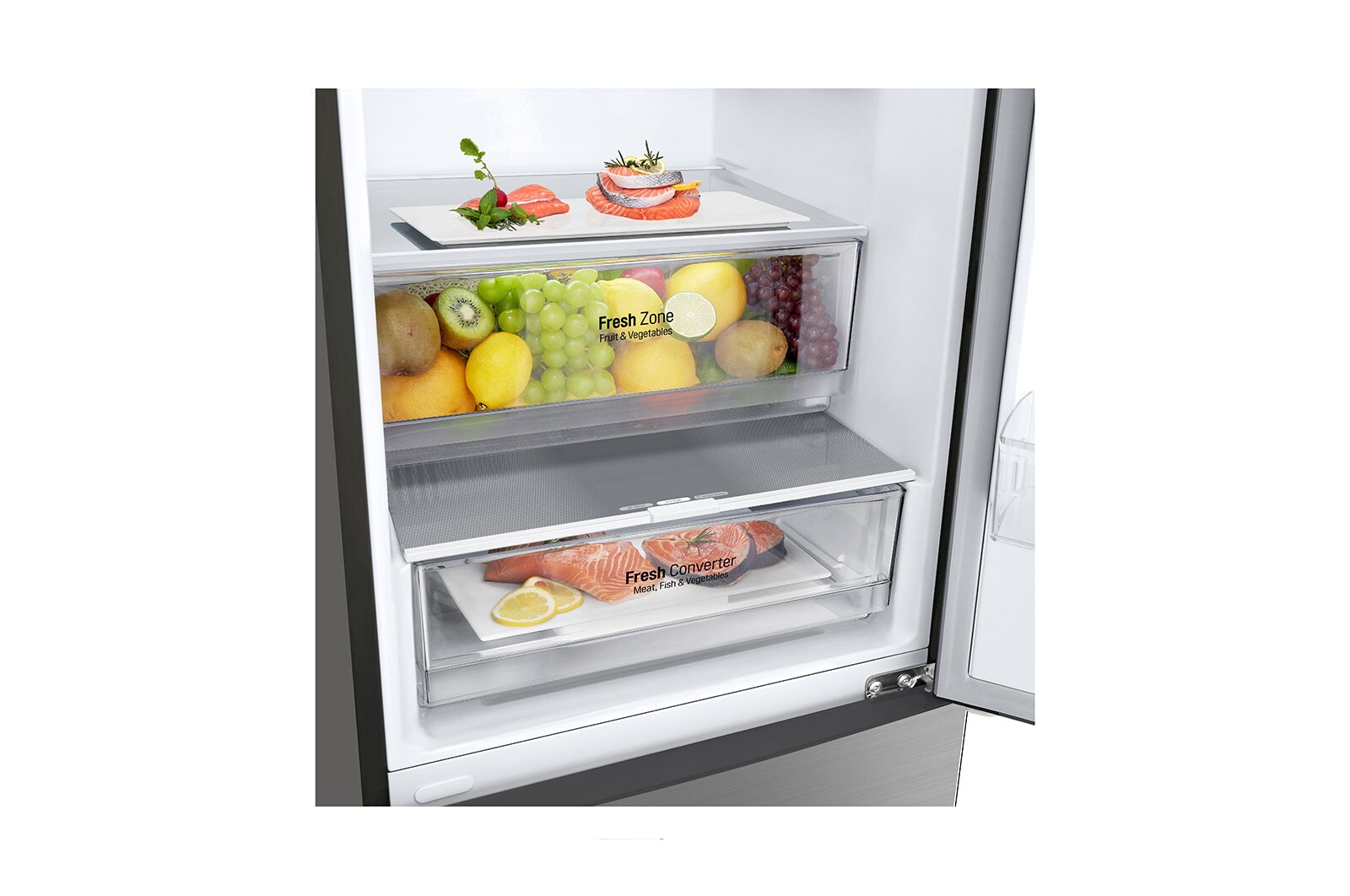 LG Kombinovaná chladnička LG | C | 384 l | Smart invertorový kompresor |Stříbrná, GBP62PZXCC1