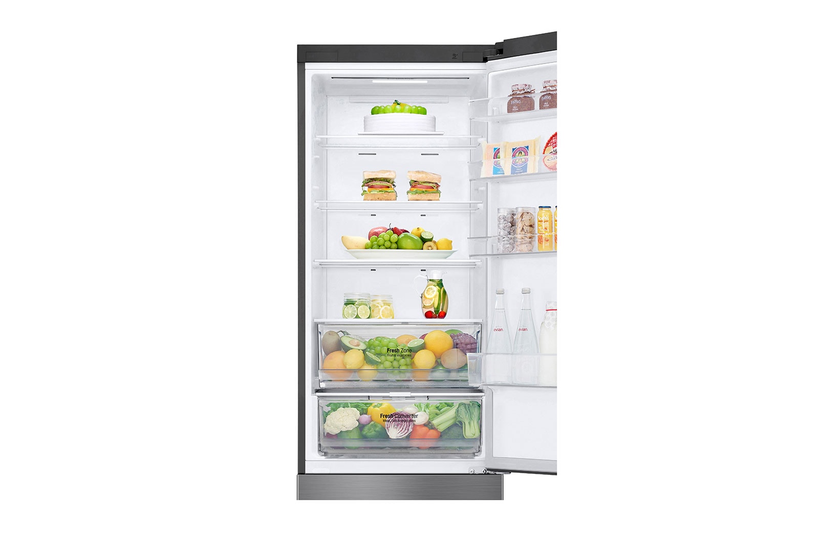 LG Kombinovaná chladnička LG | C | 384 l | Smart invertorový kompresor |Stříbrná, GBP62PZXCC1