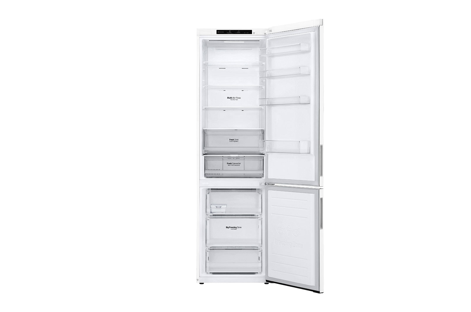 LG Kombinovaná chladnička LG | B | 384 l | Lineární kompresor | DoorCooling+™|Bílá, GBP62SWNBC