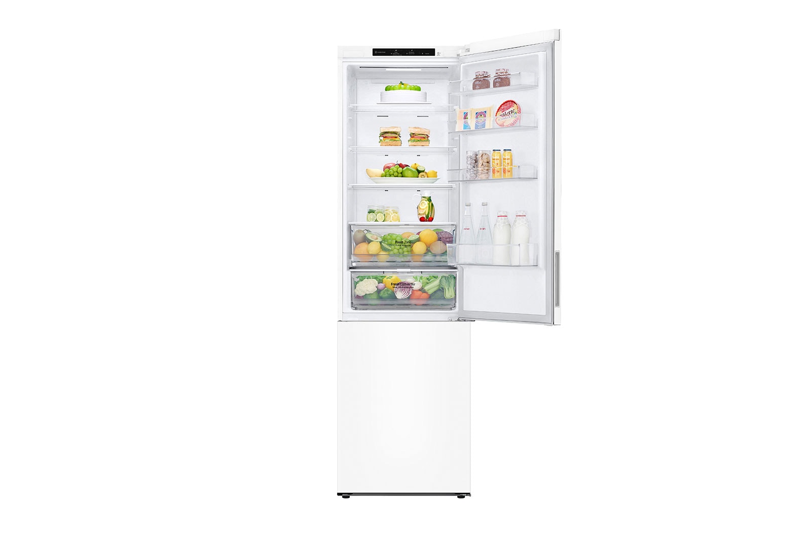 LG Kombinovaná chladnička LG | B | 384 l | Lineární kompresor | DoorCooling+™|Bílá, GBP62SWNBC