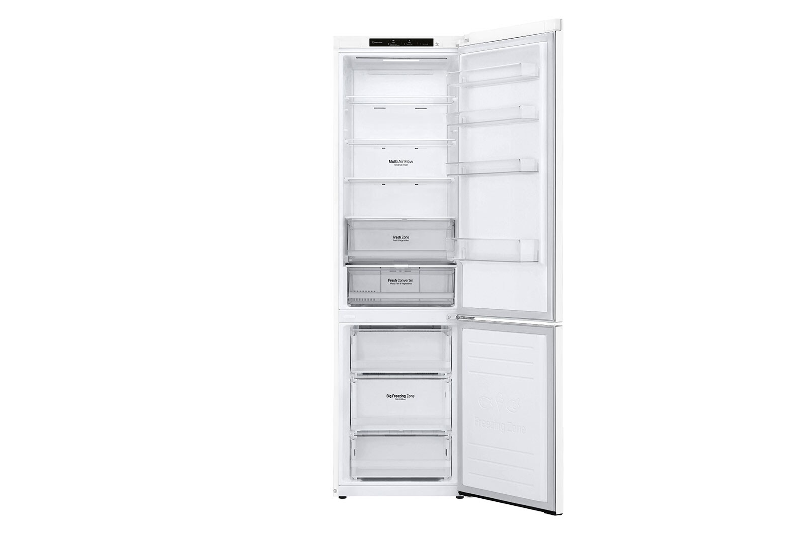 LG 384L DoorCooling+™Kombinovaná chladnička,Bílá, GBP62SWNCN1