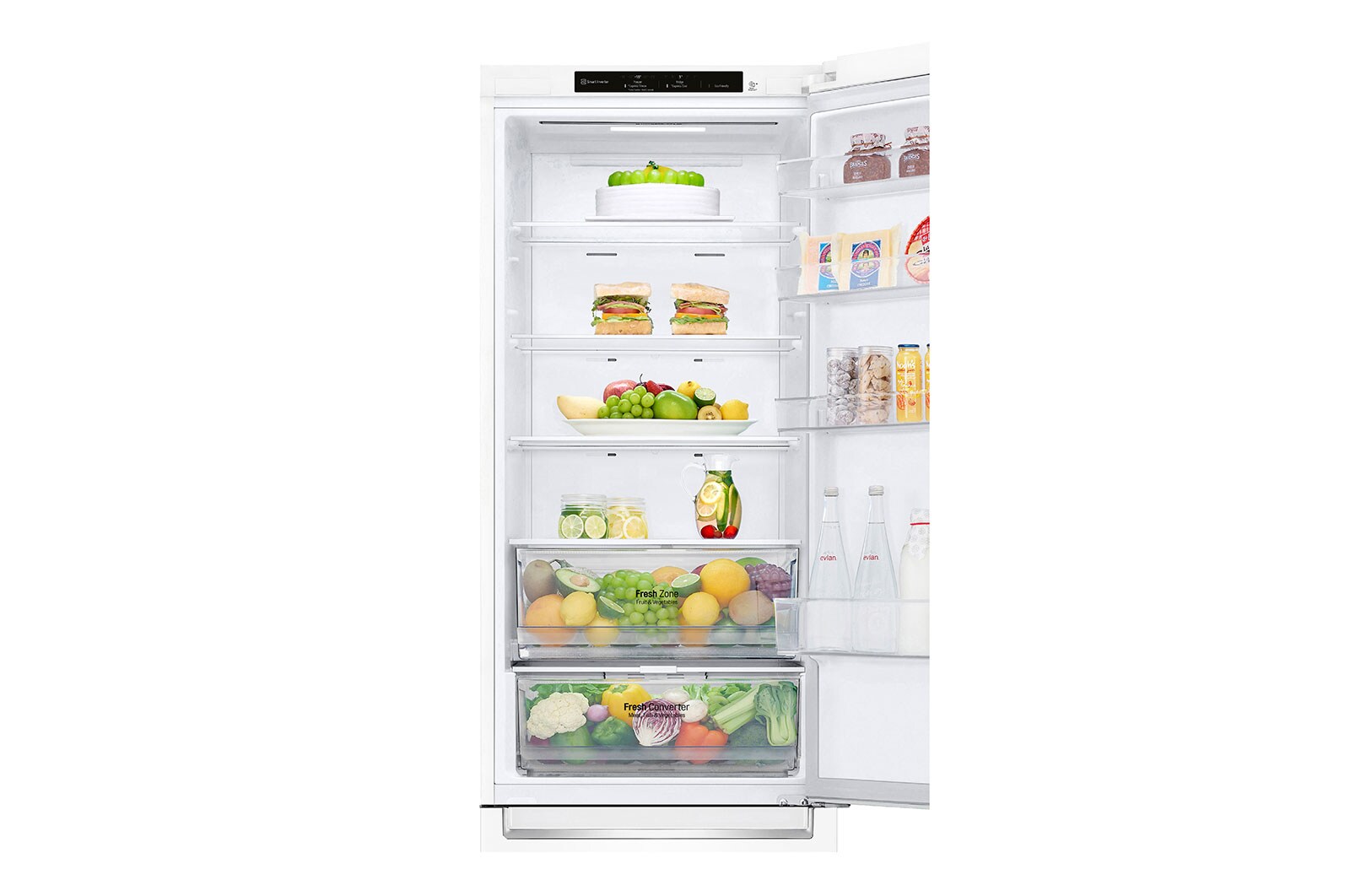 LG 384L DoorCooling+™Kombinovaná chladnička,Bílá, GBP62SWNCN1
