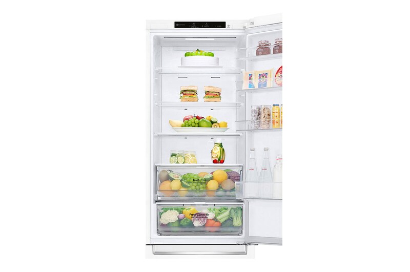 LG 384L DoorCooling+™Kombinovaná chladnička,Bílá, GBP62SWNCN1
