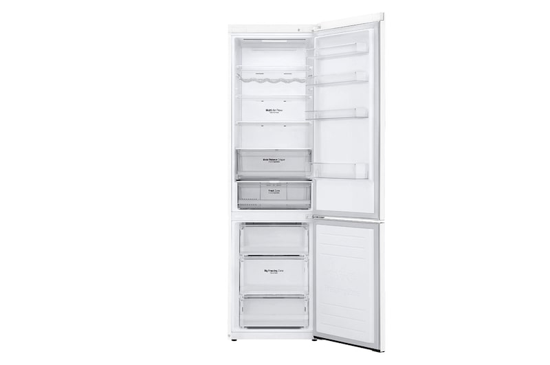 LG ﻿Kombinovaná chladnička | C | Hrubý objem 419 l | 172 kWh/rok | LG Smart invertorový kompresor | LG Total No Frost | DoorCooling+™ | Vnější LED displej | LG ThinQ + WiFi, GBP62SWXCC