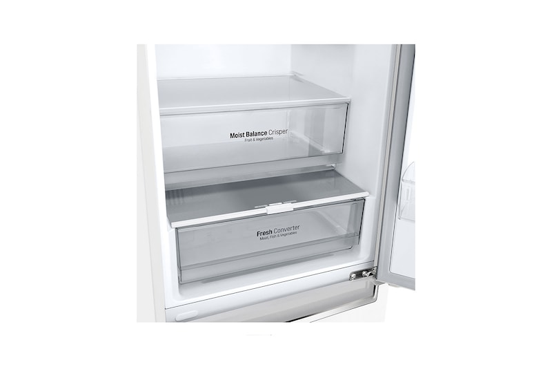 LG ﻿Kombinovaná chladnička | C | Hrubý objem 419 l | 172 kWh/rok | LG Smart invertorový kompresor | LG Total No Frost | DoorCooling+™ | Vnější LED displej | LG ThinQ + WiFi, GBP62SWXCC