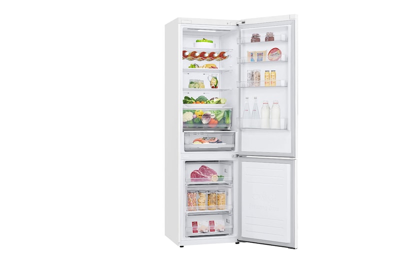 LG ﻿Kombinovaná chladnička | C | Hrubý objem 419 l | 172 kWh/rok | LG Smart invertorový kompresor | LG Total No Frost | DoorCooling+™ | Vnější LED displej | LG ThinQ + WiFi, GBP62SWXCC