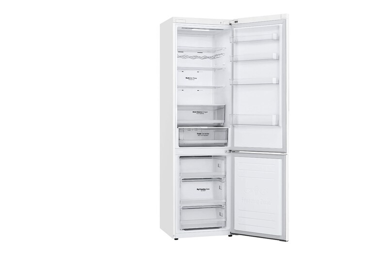 LG ﻿Kombinovaná chladnička | C | Hrubý objem 419 l | 172 kWh/rok | LG Smart invertorový kompresor | LG Total No Frost | DoorCooling+™ | Vnější LED displej | LG ThinQ + WiFi, GBP62SWXCC