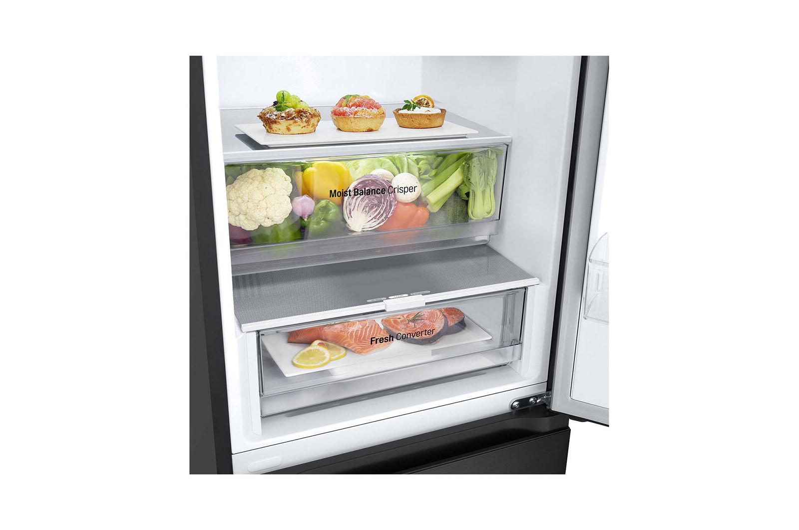 bottom drawer view with food 