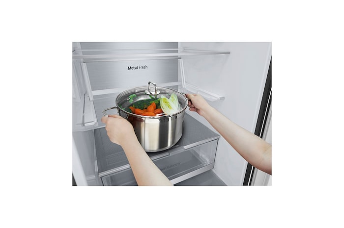 LG Kombinovaná chladnička LG | A | 387 l | Smart Invertorový kompresor | Černá/šedá, GBV7280AEV