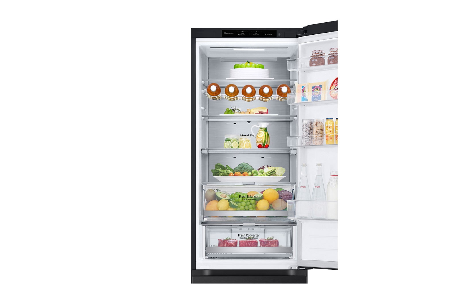 LG Kombinovaná chladnička LG | C | 387 l | Smart Invertorový kompresor | Černá/šedá, GBV7280CEV