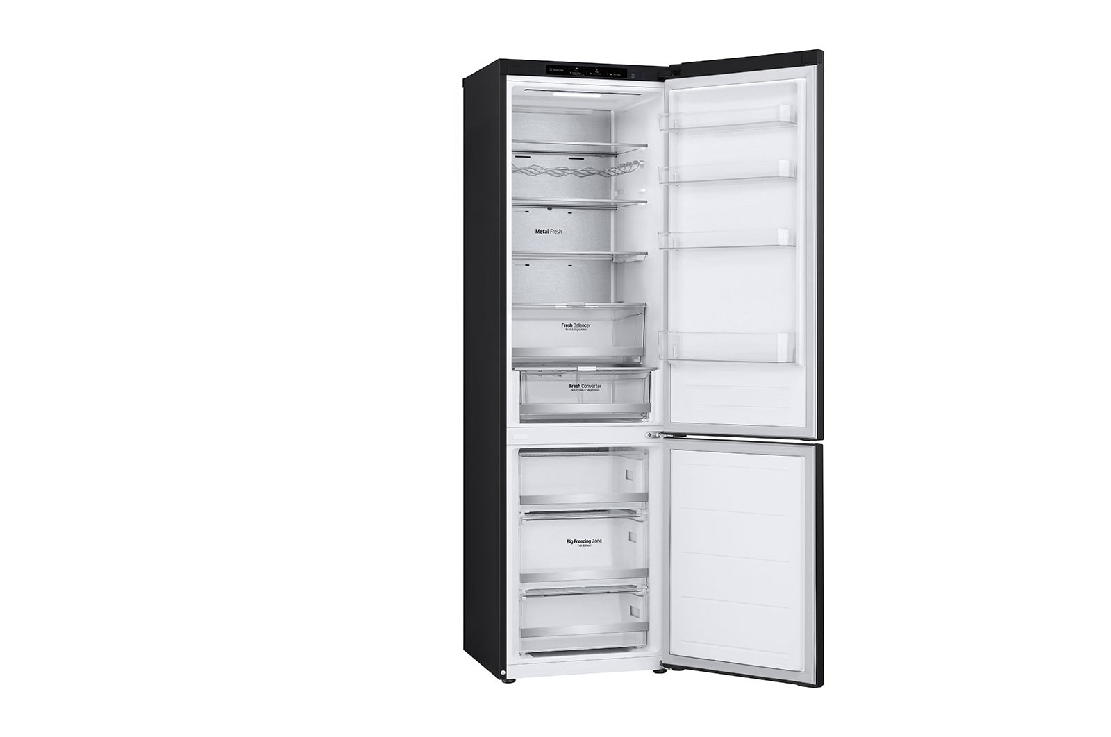 LG Kombinovaná chladnička LG | C | 387 l | Smart Invertorový kompresor | Černá/šedá, GBV7280CEV