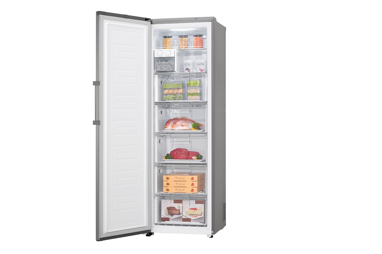 LG Volně stojící mraznička LG | F | Hrubý objem 362 l | 325 kWh/rok | Lineární invertorový kompresor | Multi-Air Flow™ | ThinQ™ + WiFi  | Výrobník ledu, GF5237PZJZ1