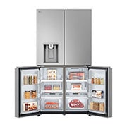 bottom door open with food stored