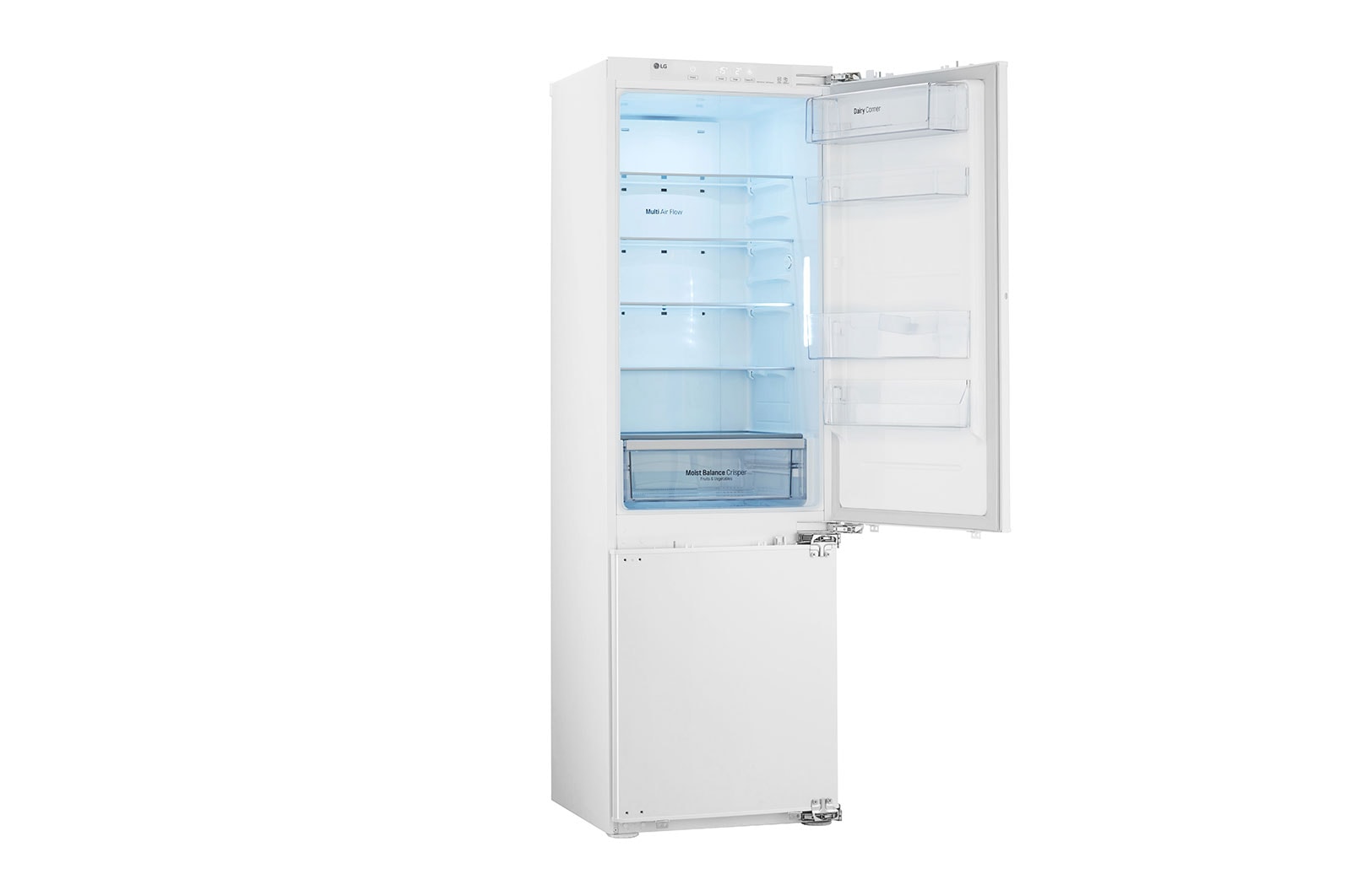 LG Vestavěná kombinovaná chladnička | E (v rozsahu A až G) | Čistý objem 273 l | 229 kWh/rok | LG Smart invertorový | Moist Balance Crisper | Smart Diagnosis™  | Multi Air Flow, GR-N266LLR