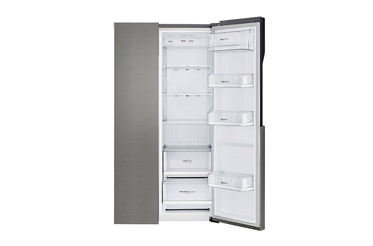 LG Americká chladnička LG | F | Hrubý objem 680 l | 429 kWh/rok | Lineární invertorový kompresor | Total No Frost™ | Multi-Air Flow™ | Vnější LED displej, GSB360BASZ