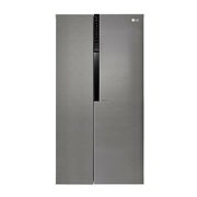Čelní pohled na Americká chladnička LG | F | Hrubý objem 680 l | 429 kWh/rok | Lineární invertorový kompresor | Total No Frost™ | Multi-Air Flow™ | Vnější LED displej GSB360BASZ
