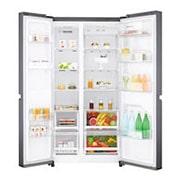 LG Americká chladnička LG| F | Hrubý objem 687 l | 435 kWh/rok | Lineární invertorový kompresor | Total No Frost™ | Multi-Air Flow™ | Vnější LED displej, GSB470BASZ