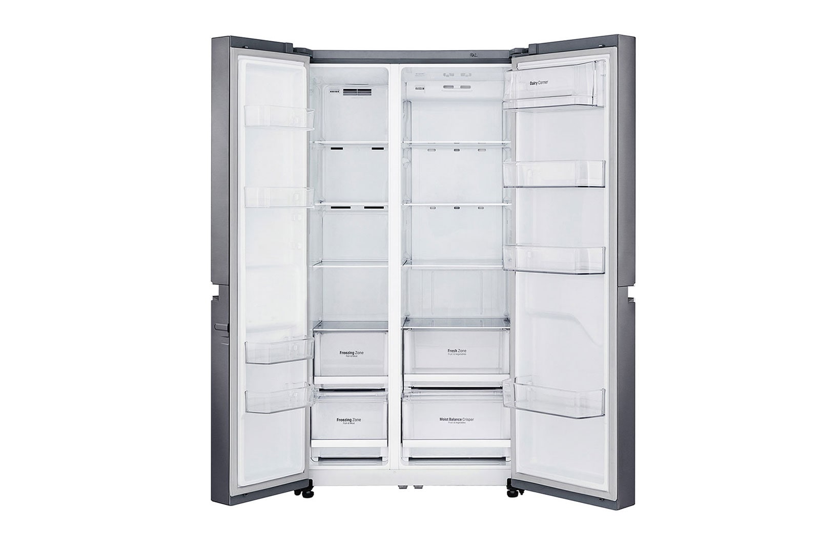 LG Americká chladnička LG| F | Hrubý objem 687 l | 435 kWh/rok | Lineární invertorový kompresor | Total No Frost™ | Multi-Air Flow™ | Vnější LED displej, GSB470BASZ