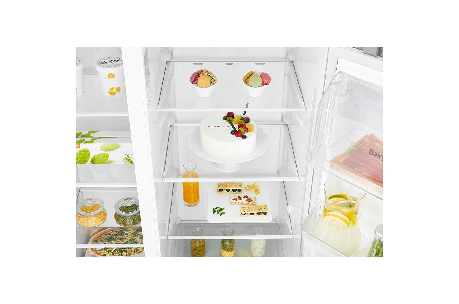 LG Americká chladnička LG| F | Hrubý objem 687 l | 435 kWh/rok | Lineární invertorový kompresor | Total No Frost™ | Multi-Air Flow™ | Vnější LED displej, GSB470BASZ