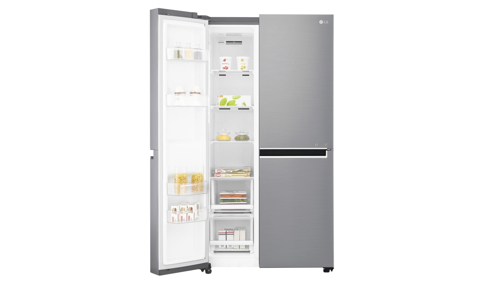 LG Americká chladnička LG | F | Hrubý objem 687 l | 435 kWh/rok | Lineární invertorový kompresor | Total No Frost | Multi-Air Flow™ |Vnější LED displej, GSB760PZXZ