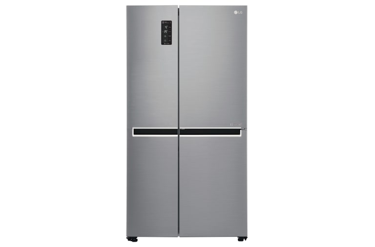 Čelní pohled na Americká chladnička LG | F | Hrubý objem 687 l | 435 kWh/rok | Lineární invertorový kompresor | Total No Frost | Multi-Air Flow™ |Vnější LED displej GSB760PZXZ